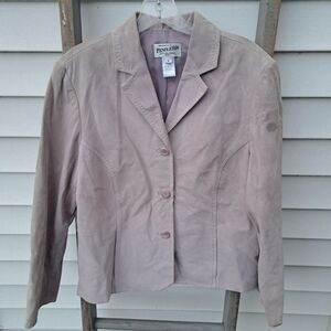 PENDLETON Suede Purple Lilac Lightweight Jacket Blazer Womens Large FLAWED